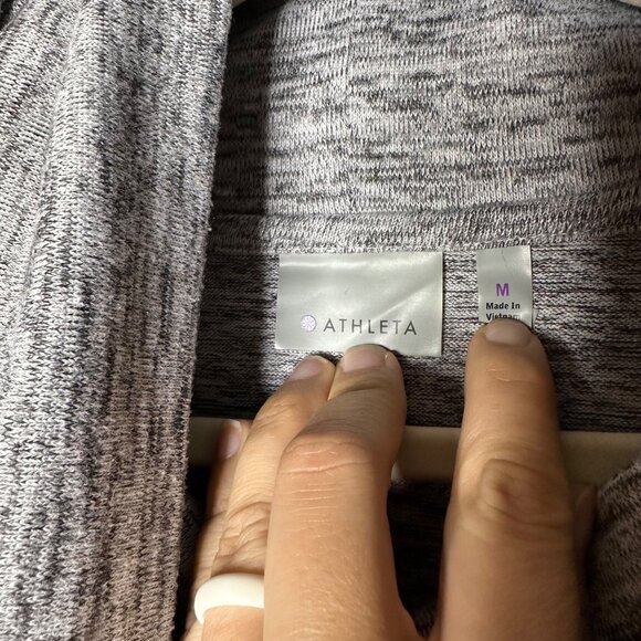 Athleta Batwing And Robin Cowl Neck Sweater Size Medium Marled Gray Sz M - Picture 5 of 8